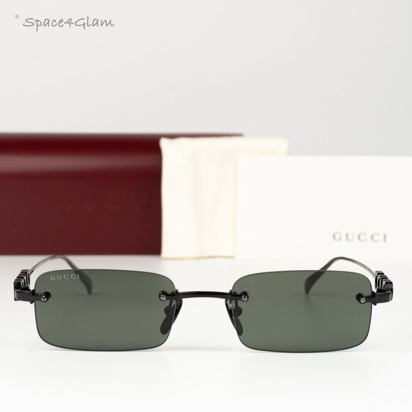 Gucci Women Sunglasses Black Grey Rectangle GG1808S 001 NEW AUTHENTIC main image 5